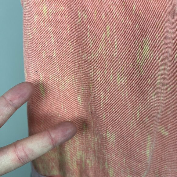 Williams Sonoma Apron Orange Pink White Floral 100%‎ Cotton Tie Back Made in USA - Picture 6 of 15